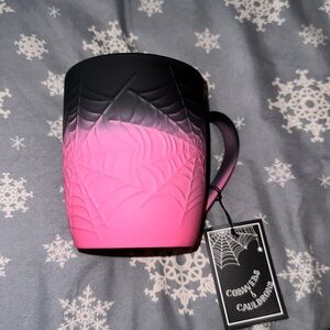 Halloween cobwebs and cauldrons ombre spiderweb mug